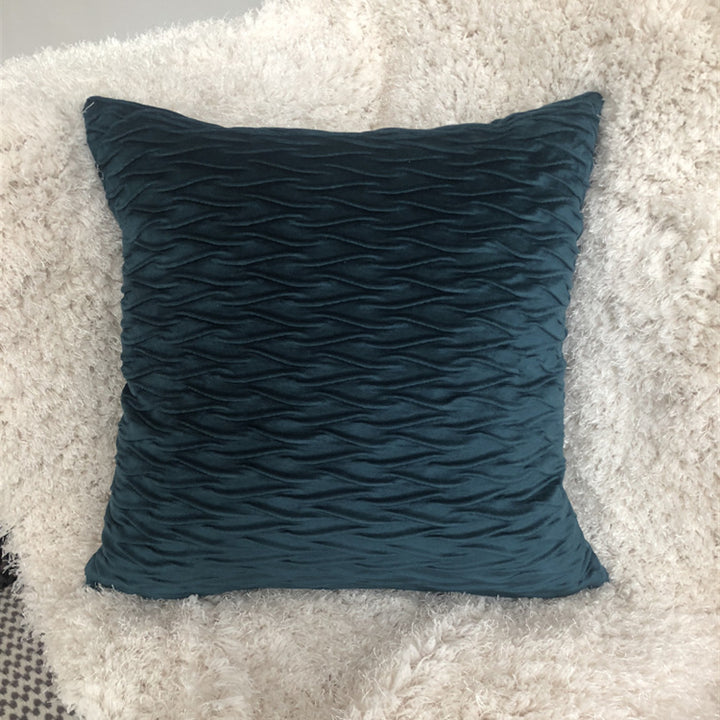 Velvet Ruched Square Throw Pillow Cushion Bowlift