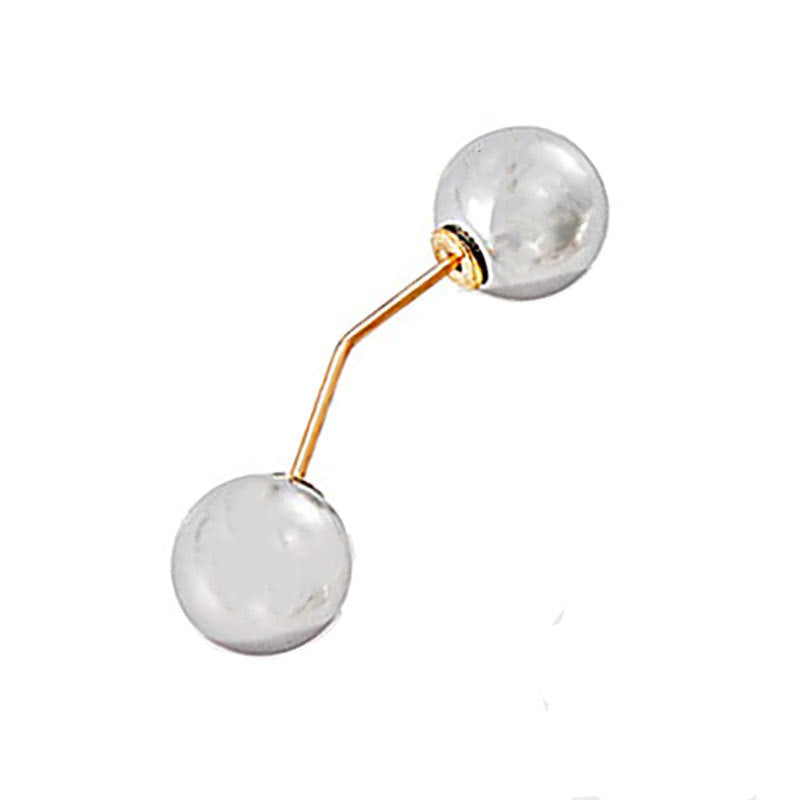 Modern Geometric Double Ball Brooch Bowlift