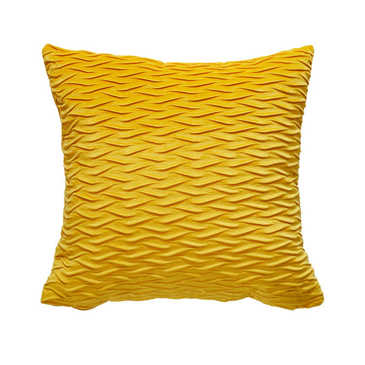 Velvet Ruched Square Throw Pillow Cushion Bowlift