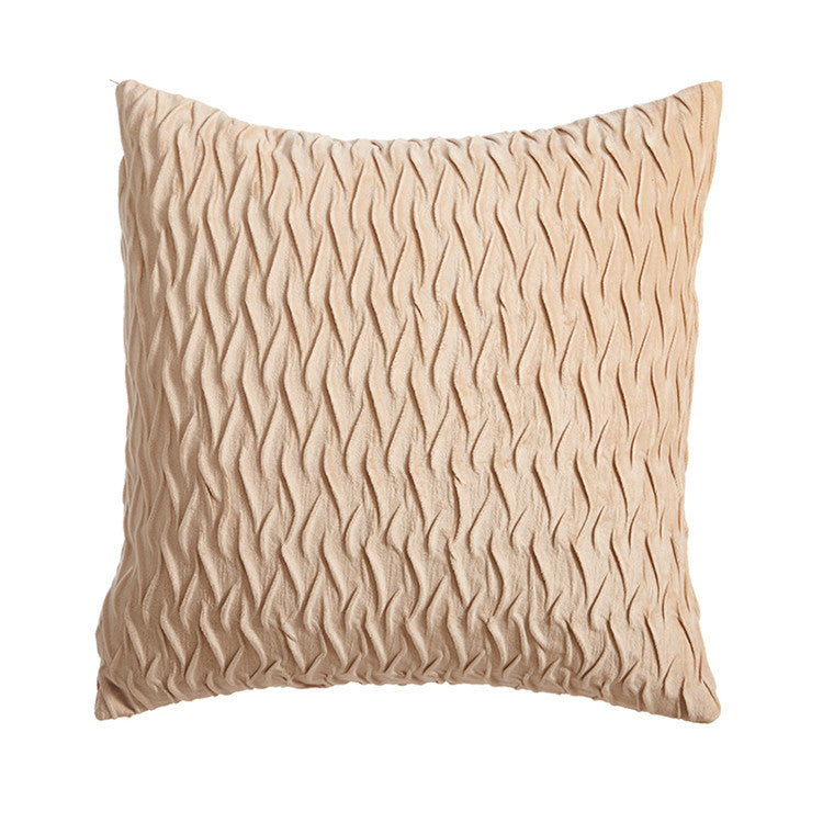 Velvet Ruched Square Throw Pillow Cushion Bowlift