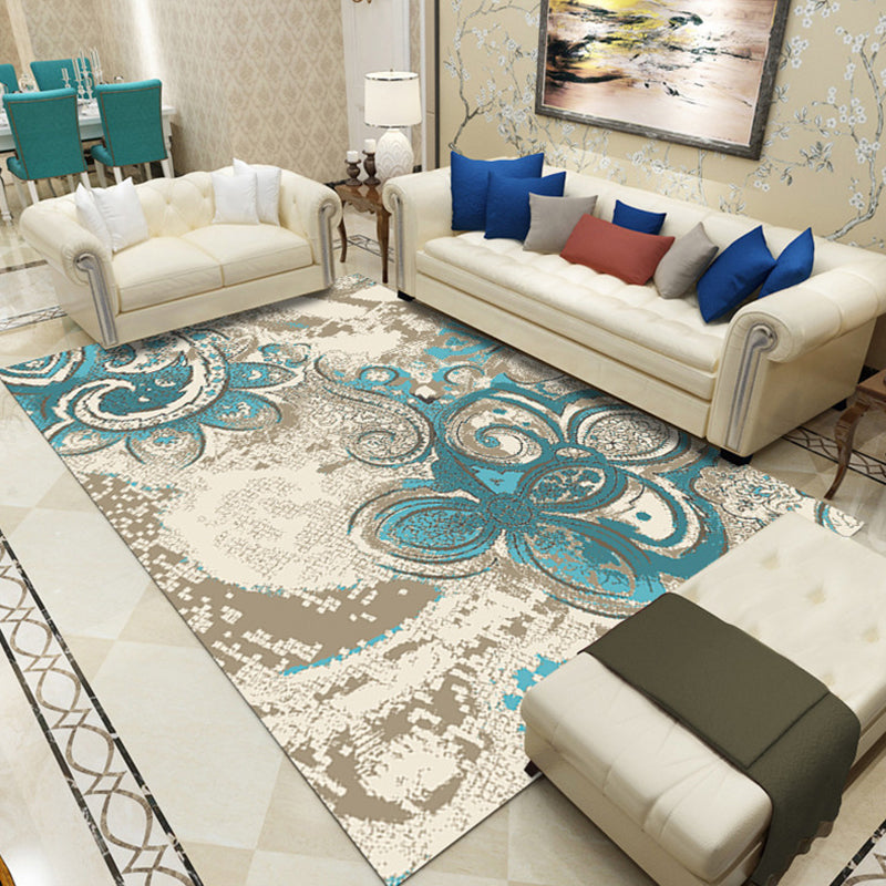 BowLift | Indian Living Room Rug Multicolored Geometric Pattern Indoor Rug Polyester Pet Friendly Washable Rug