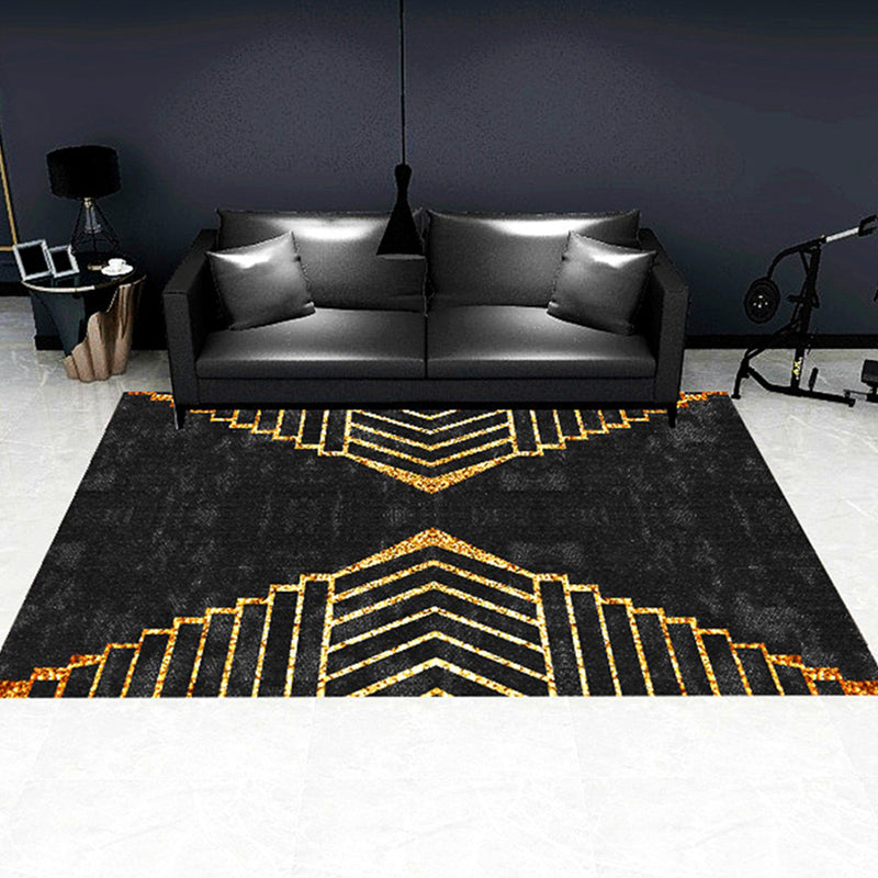 BowLift | Modern geometric patterned rug multicolored polyester carpet anti-slip backing pet-friendly indoor rug for living room