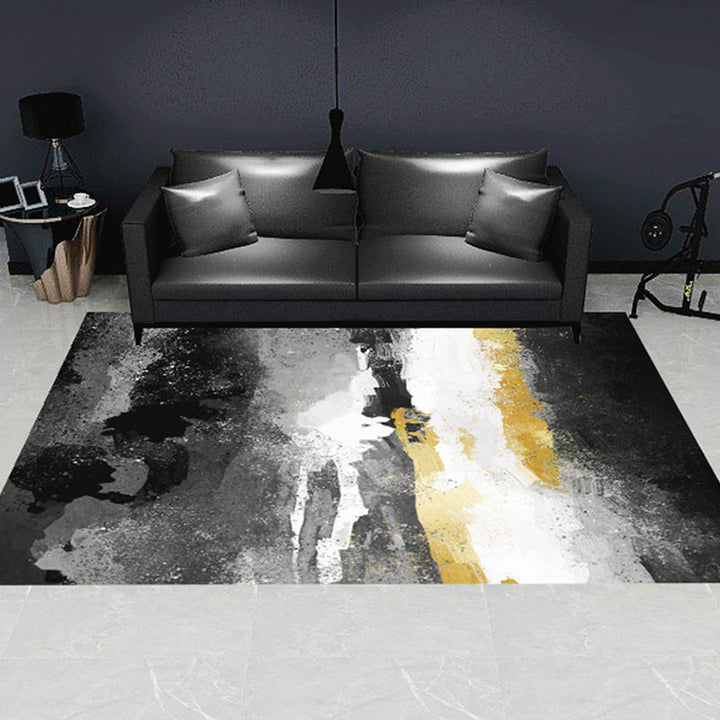 BowLift | Modern geometric patterned rug multicolored polyester carpet anti-slip backing pet-friendly indoor rug for living room
