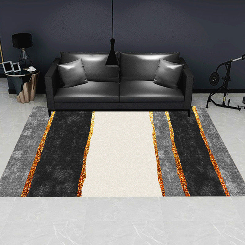 BowLift | Modern geometric patterned rug multicolored polyester carpet anti-slip backing pet-friendly indoor rug for living room