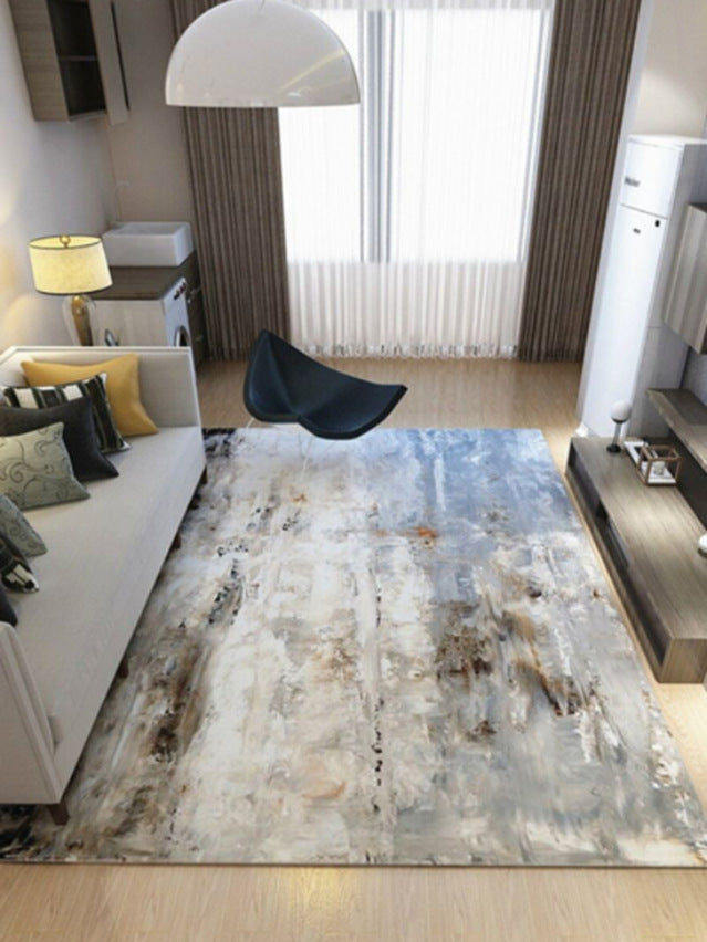Marble-Patterned Area Rug Bowlift