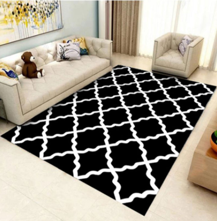 Marble-Patterned Area Rug Bowlift