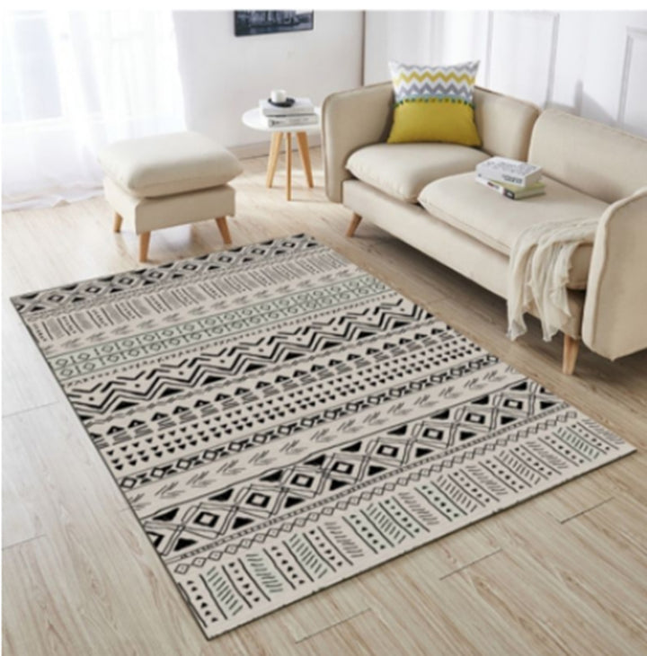 Marble-Patterned Area Rug Bowlift