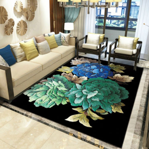Marble-Patterned Area Rug Bowlift