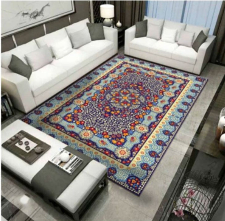 Marble-Patterned Area Rug Bowlift