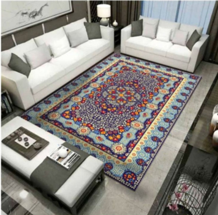 Marble-Patterned Area Rug Bowlift