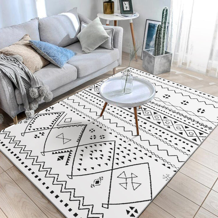 BowLift | Native American Line Print Rug Multicolor Polypropylene Rug Pet Friendly Non-Slip Back Machine Washable Rug for Living Room