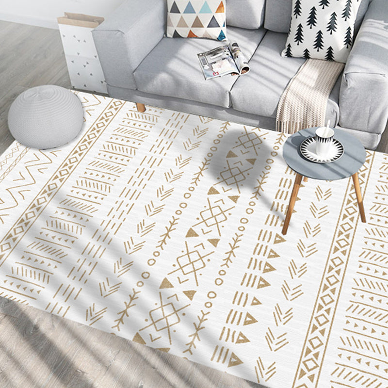 BowLift | Native American Line Print Rug Multicolor Polypropylene Rug Pet Friendly Non-Slip Back Machine Washable Rug for Living Room