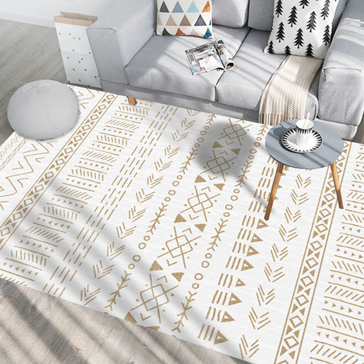 BowLift | Native American Line Print Rug Multicolor Polypropylene Rug Pet Friendly Non-Slip Back Machine Washable Rug for Living Room
