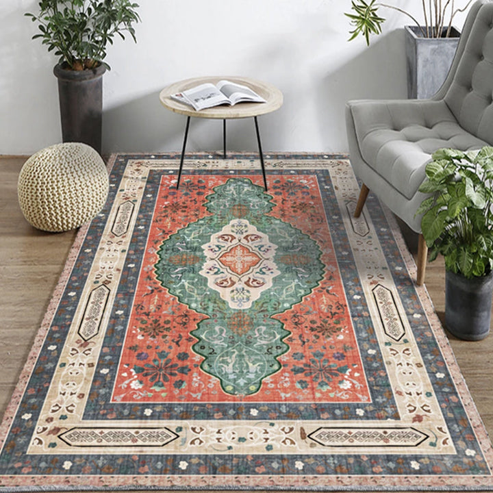 BowLift | Native American Line Print Rug Multicolor Polypropylene Rug Pet Friendly Non-Slip Back Machine Washable Rug for Living Room