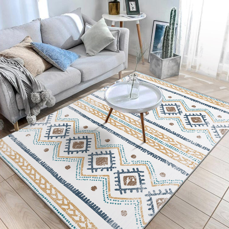 BowLift | Native American Line Print Rug Multicolor Polypropylene Rug Pet Friendly Non-Slip Back Machine Washable Rug for Living Room