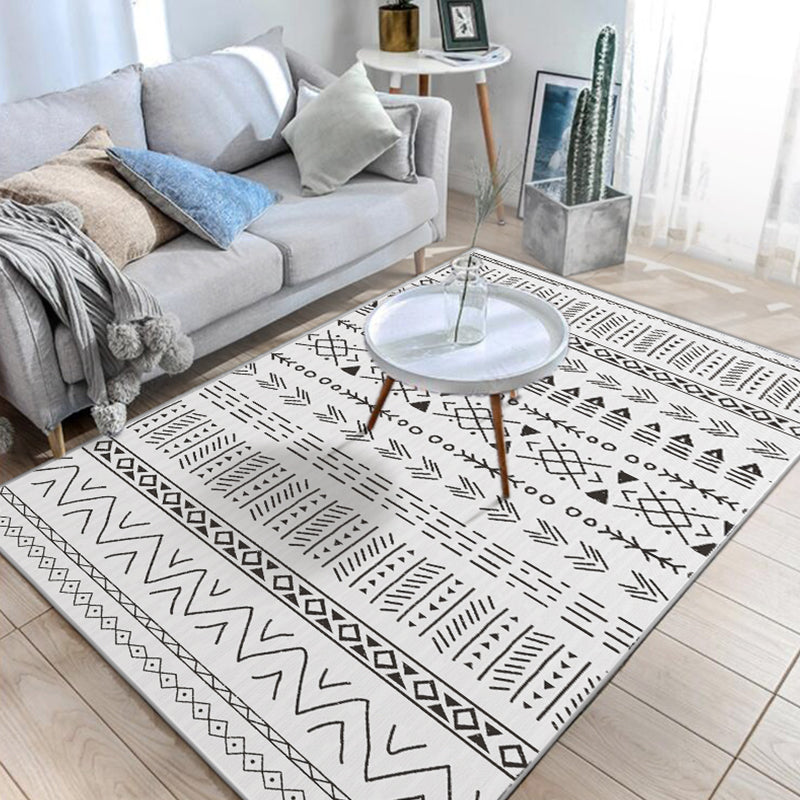 BowLift | Native American Line Print Rug Multicolor Polypropylene Rug Pet Friendly Non-Slip Back Machine Washable Rug for Living Room