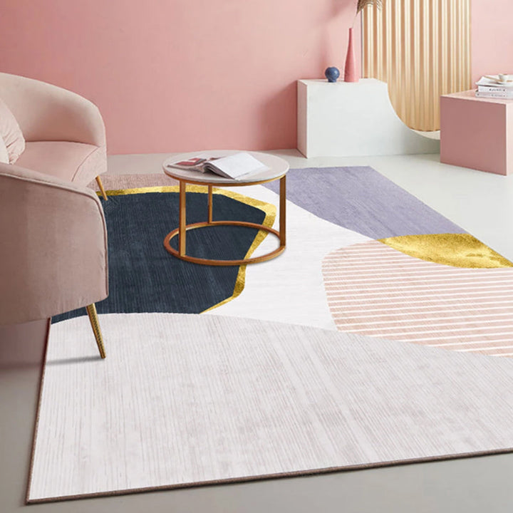 BowLift | Native American Line Print Rug Multicolor Polypropylene Rug Pet Friendly Non-Slip Back Machine Washable Rug for Living Room