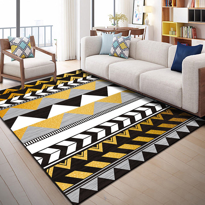 Bright geometric block rug multicolored modern rug polyester machine washable non-slip backing pet-friendly rug for the room | Bowlift
