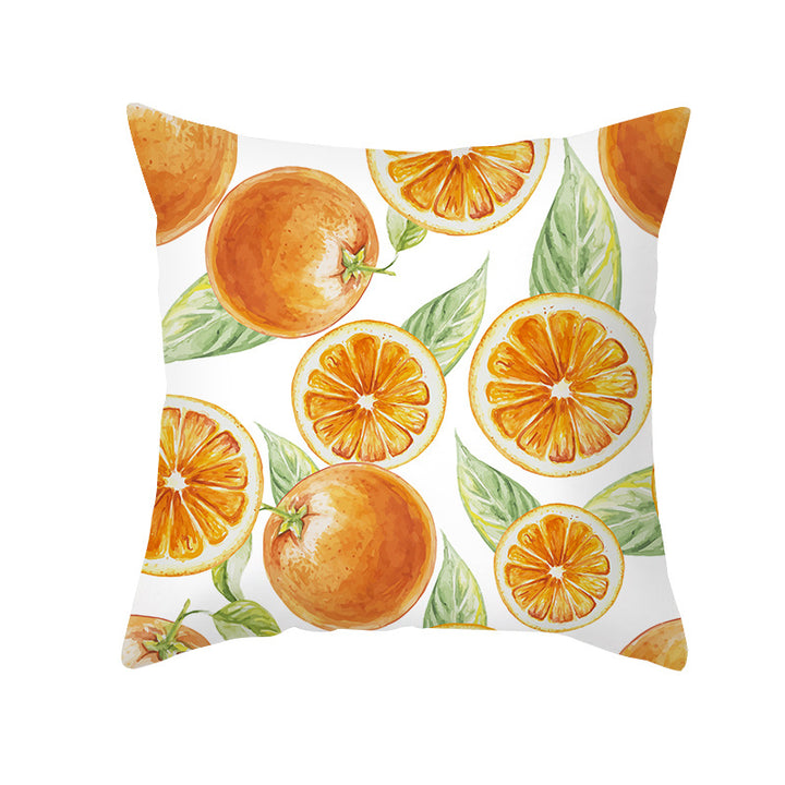 Mediterranean Lemon Tile Cotton-Linen Throw Pillow Cover