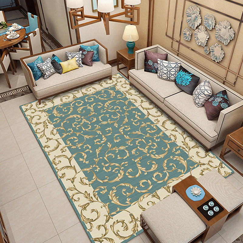 BowLift | Classic printed rug with floral pattern multicolored indoor rug non-slip backing pet-friendly rug