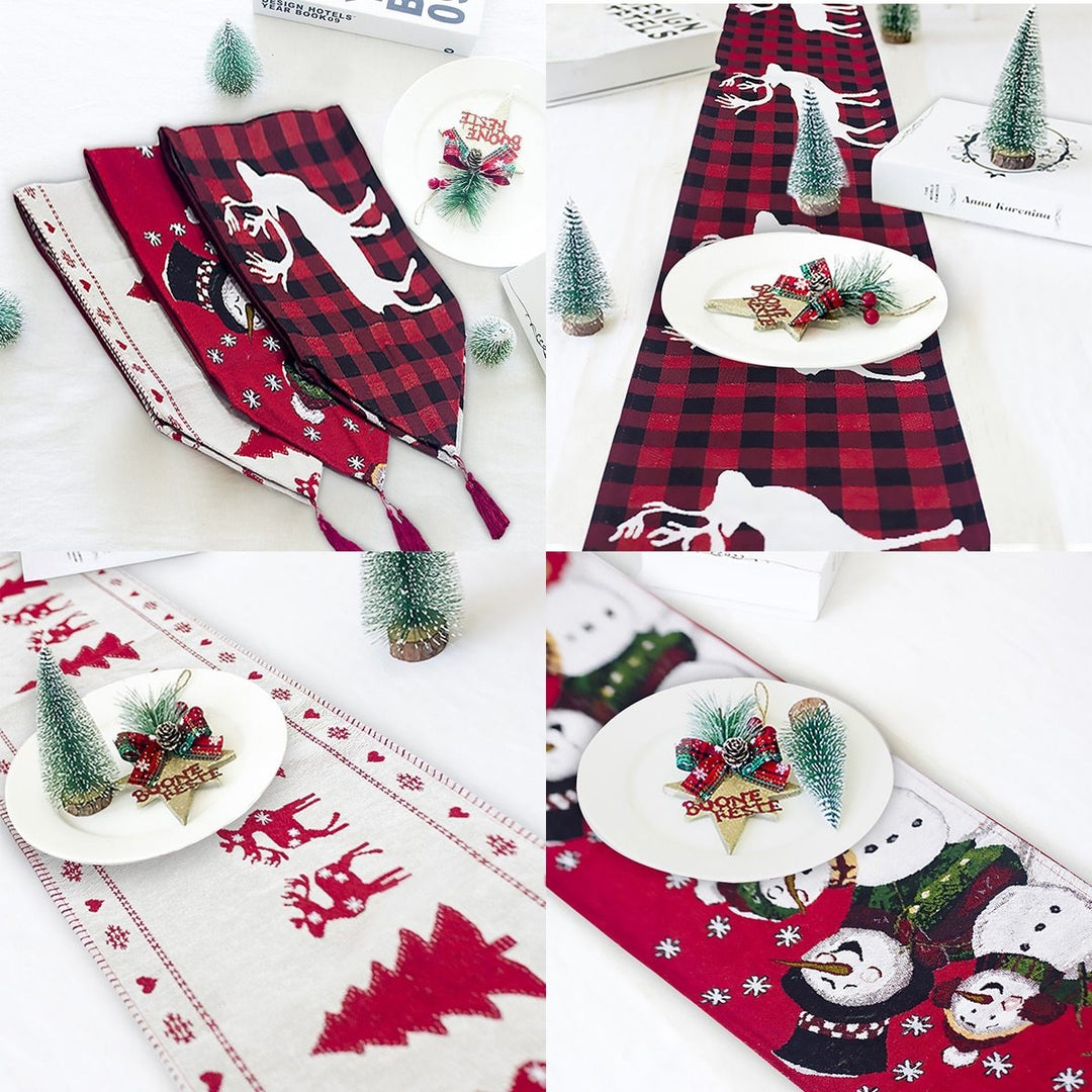 BowLift | Christmas Elk Snowman Table Runner Merry Christmas Decorations