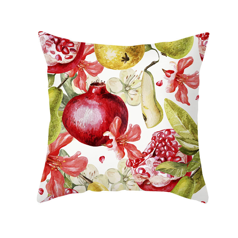 Mediterranean Lemon Tile Cotton-Linen Throw Pillow Cover