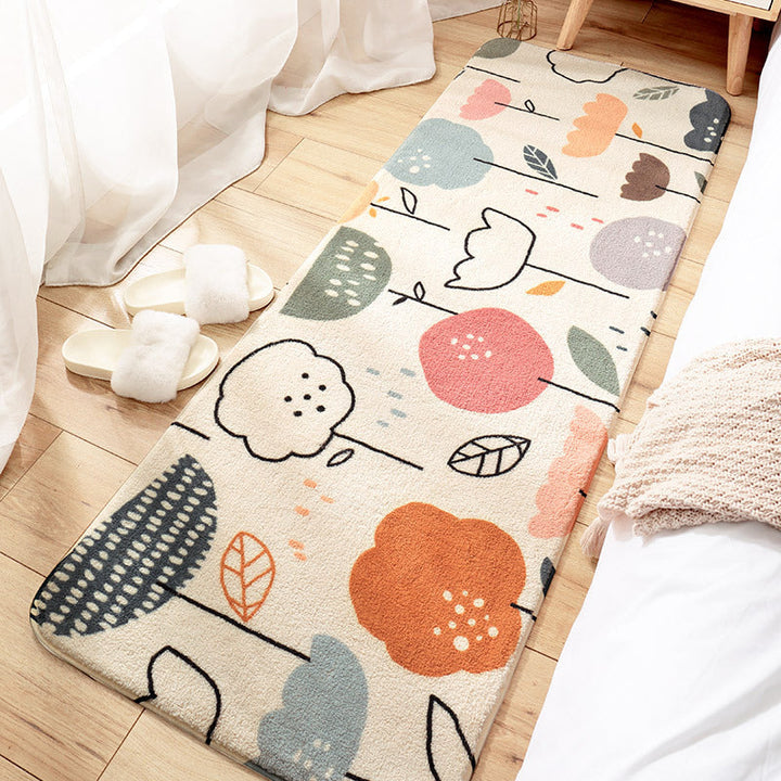 BowLift | Relaxing Children's Carpet Multicolored Plant Pattern Indoor Carpet Polyester Non-Slip Backing Easy Care Carpet