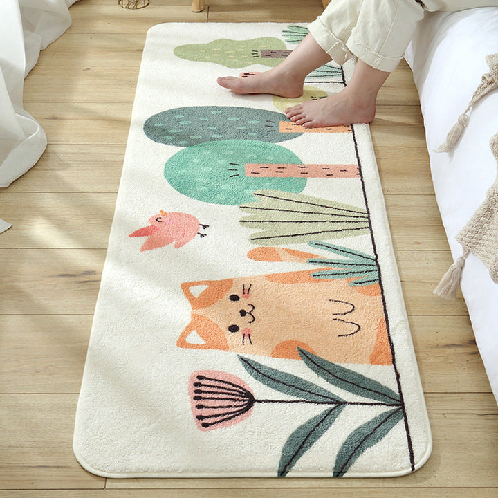 BowLift | Relaxing Children's Carpet Multicolored Plant Pattern Indoor Carpet Polyester Non-Slip Backing Easy Care Carpet
