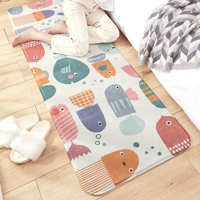 BowLift | Relaxing Children's Carpet Multicolored Plant Pattern Indoor Carpet Polyester Non-Slip Backing Easy Care Carpet