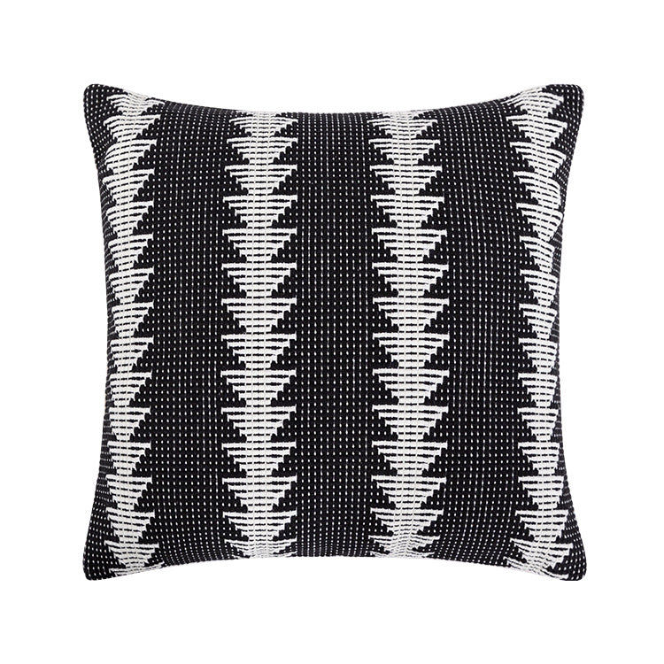 Decorative woven cushion cover with ethnic jacquard, tassels and concealed zipper Bowlift