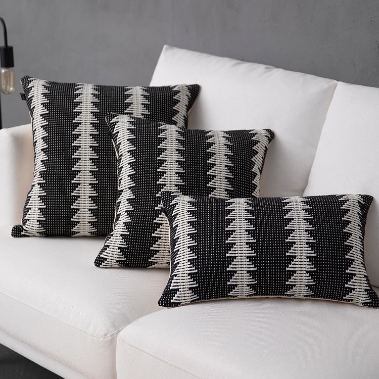 Decorative woven cushion cover with ethnic jacquard, tassels and concealed zipper Bowlift