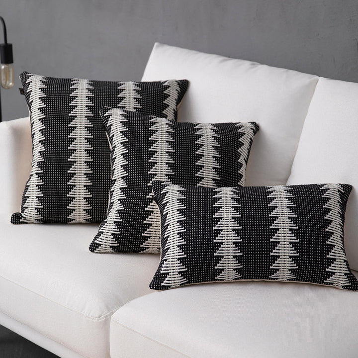 Decorative woven cushion cover with ethnic jacquard, tassels and concealed zipper Bowlift