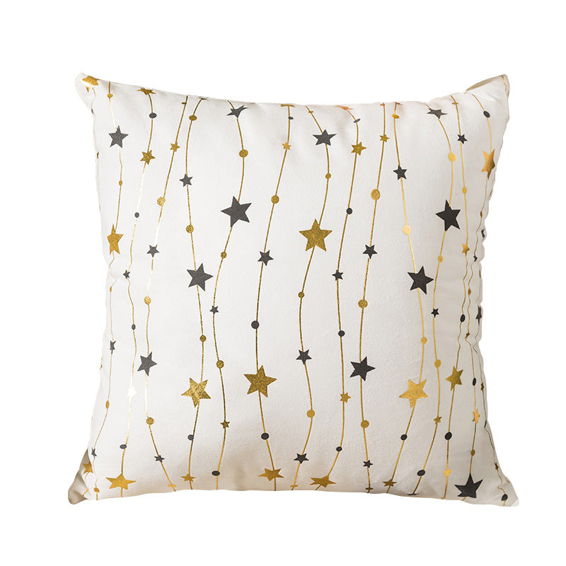 Velvet Holiday Throw Pillow Cover with Metallic Foil Tree and Script Accent