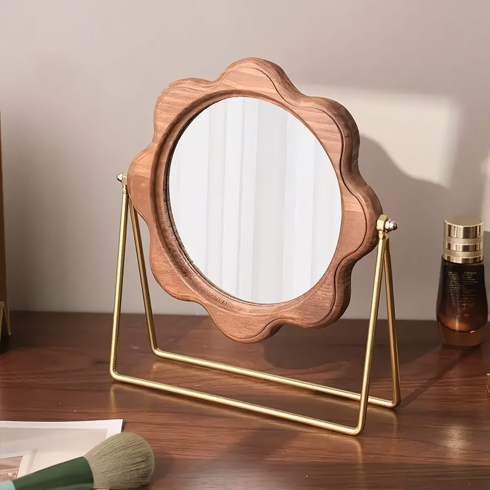 BowLift | Elegant Rotatable Desktop Makeup Mirror – Neoclassical Design