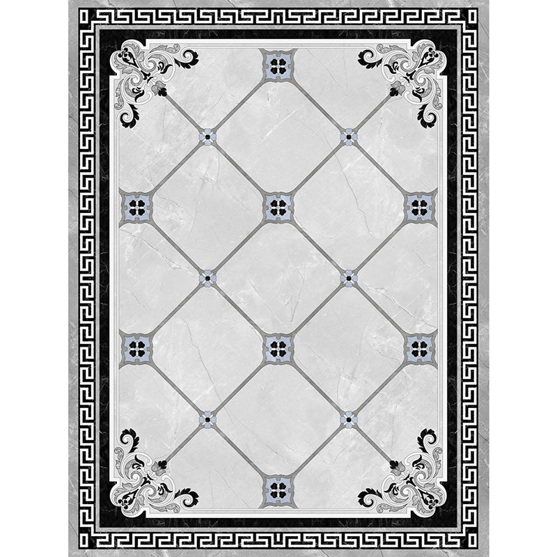 BowLift | Formal Living Room Rug Multicolor Geometric Pattern Area Rug Leather Non-Slip Backing Pet Friendly Easy Care Rug