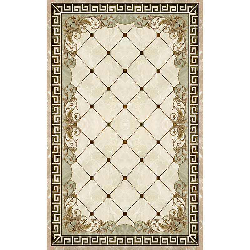 BowLift | Formal Living Room Rug Multicolor Geometric Pattern Area Rug Leather Non-Slip Backing Pet Friendly Easy Care Rug