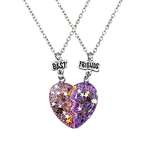 Best Friends Heart Pendant Necklace Bowlift