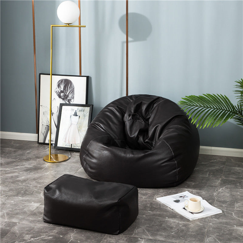 Large format bean bag lounge chair made of water-repellent canvas with a shape-stable foam filling core