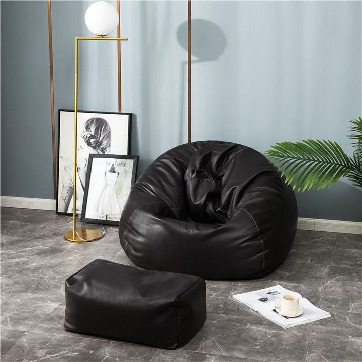 Large format bean bag lounge chair made of water-repellent canvas with a shape-stable foam filling core