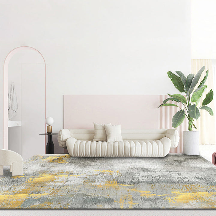 BowLift | Modern abstract print carpet Multicolor polypropylene area rug non-slip backing pet-friendly area rug for room