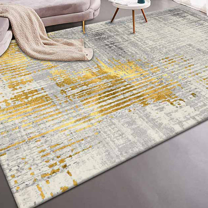 BowLift | Modern abstract print carpet Multicolor polypropylene area rug non-slip backing pet-friendly area rug for room