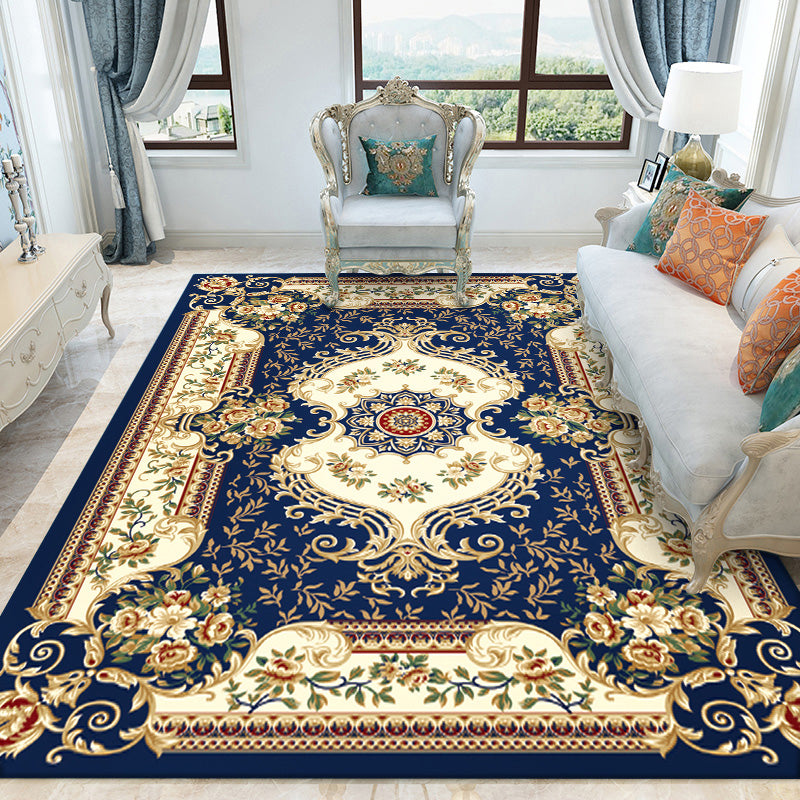 BowLift | Formal Living Room Rug Versatile Floral Pattern Rug Polyester Non-Slip Back Machine Washable Rug