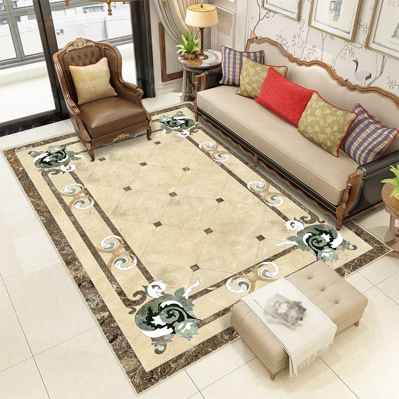 Contemporary living room rug Multicolored check pattern Indoor rug Polyester Non-slip back Stain-resistant rug | Bowlift