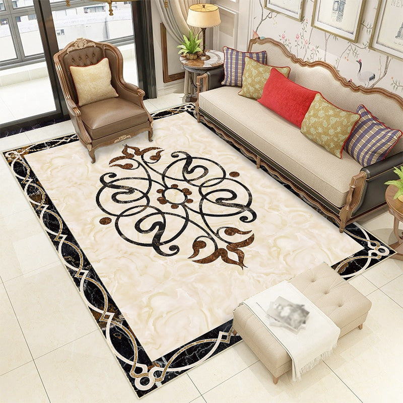 Contemporary living room rug Multicolored check pattern Indoor rug Polyester Non-slip back Stain-resistant rug | Bowlift