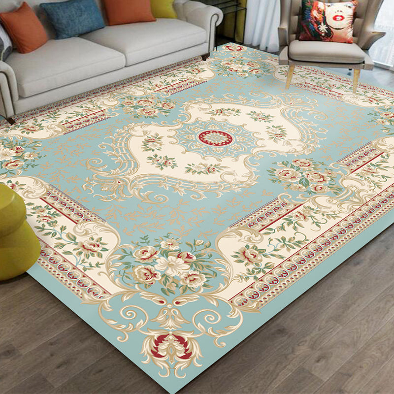 Contemporary living room rug Multicolored check pattern Indoor rug Polyester Non-slip back Stain-resistant rug | Bowlift