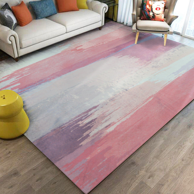 Contemporary living room rug Multicolored check pattern Indoor rug Polyester Non-slip back Stain-resistant rug | Bowlift