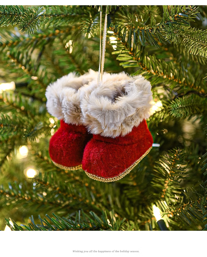 Red Cloth Christmas Small Boots Ornament