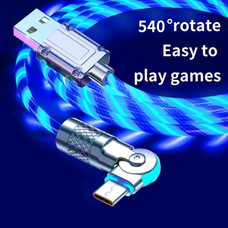 BowLift | Magnetic Charging Cable | 540° Rotating Connector | Fast Charge with LED Glow