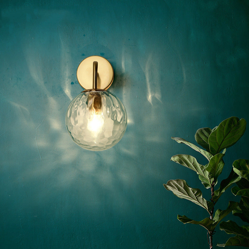 BowLift | Wall Light Modern Glass Globe Sconce Gold Finish