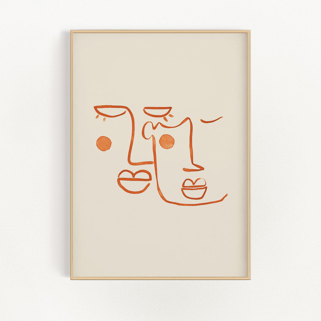 Abstract 2 Faces Wall Art | Bowlift